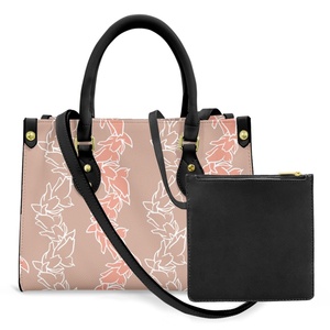 Bolso de Mano Personalizado con Logotipo 2024, Bolso de Mano de PU para Mujer con Estampado de Flores Lei Masculinas, Equipado con Carteras - Product Image 4