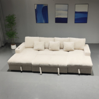 Sofá Cama Plegable de Lujo Moderno con Tela de Pana de Alta Calidad, Sofá Cama Extraíble para Interiores, Sofás para Sala de Estar