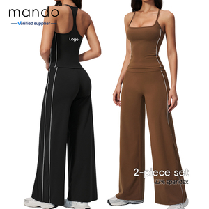 <span class=keywords><strong>Ensemble</strong></span> de yoga et de pilates 2 pièces pour femmes, de haute qualité, doux, double brossage, 78% nylon, 22% élasthanne, vente en gros - Product Image 1