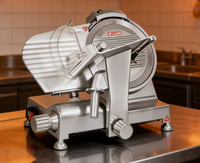 Trancheuse à viande semi-automatique professionnelle compacte avec poignée courte, pour bœuf congelé, machine à trancher de 8 pouces