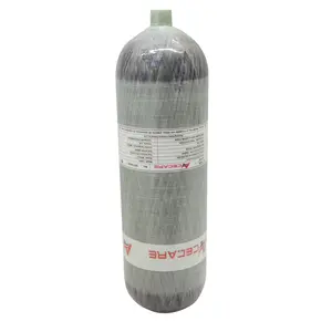 Acecare tangki udara komposit, silinder serat karbon 6.8L CE 300Bar 4500Psi untuk Paintball SCUBA SCBA EEBD bernapas