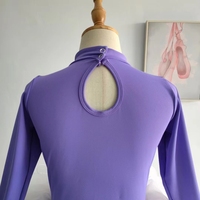 Justaucorps de danse ballet violet à manches longues avec logo personnalisé classique pour enfants filles et tutu de ballet romantique attaché