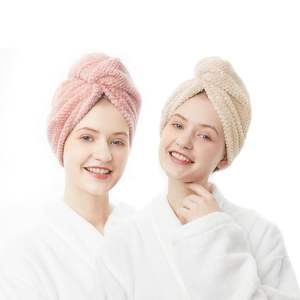 Serviette de séchage pour cheveux en non-tissé écologique, très absorbante, bonnet de douche triangulaire, serviette à cheveux – Offre spéciale - Product Image 2