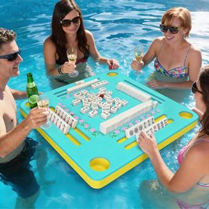 Table de Mahjong flottante pour piscine, plateau pour jeux de cartes, Mahjong, Poker, <span class=keywords><strong>Scrabble</strong></span>, Dominos, Fournitures pour fêtes estivales à la plage - Product Image 6