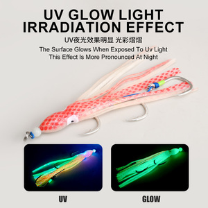 Teaser hk016b Tùy Chỉnh 4/0 6/0 8/0 Cao Carbon Thép Bionic Mực Da Ba Móc Thu Hút Mềm Mồi Cá Cá Cá Mặn Cá - Product Image 3