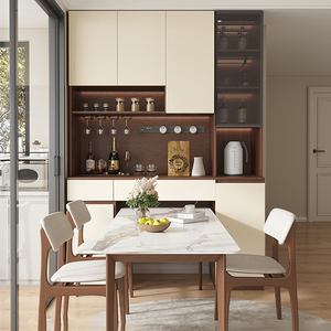 Mueble de Salón Moderno Blanco XHA con Estantes de Almacenamiento y Botellero, Diseño de Panel Plano, Estilo Minimalista, Muebles para el Hogar - Product Image 5