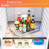 Boîte de rangement rotative à double niveau en plastique pour réfrigérateur avec plateau antidérapant à 360 degrés, support mural pour épices de cuisine