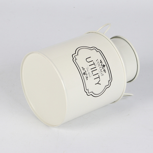 Decorazioni della casa di fattoria latta di latte con manico bianco rivestito <span class=keywords><strong>fioriera</strong></span> <span class=keywords><strong>per</strong></span> giardino decorativo in metallo <span class=keywords><strong>fioriera</strong></span> - Product Image 5
