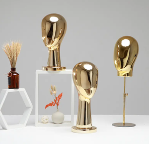 Têtes de mannequin populaires en chrome doré pour perruques - Product Image 5