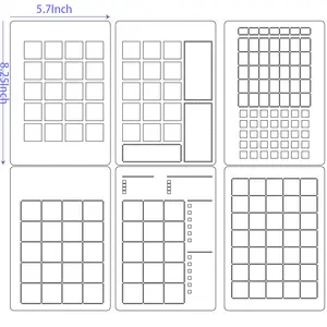 Drop Shipping A5 Bullet Dot Grid Notizbuch Journal Schnell layouts Schablonen Set Wieder verwendbare Vorlagen für Studenten