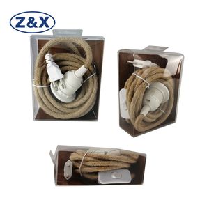 Portalámparas E27 de plástico DIY con interruptor, enchufe, cable de cuerda de cáñamo, para colgar en la pared, ahorro de energía, garantía de 2 años - Product Image 5