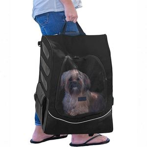 BSCI Factory Roller <b>Backpack</b> Travel Carrier Car Seat for <b>Cats</b> Dogs Mesh Ventilation outdoor Tether Telescoping Handle Storage - Product Image 3
