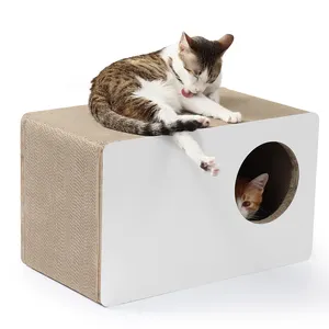Cardboard House Large Cat Scratcher Bed Lounge For Indoor Cat Scratcher Box For Cats