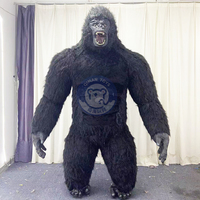 Vente chaude 2.6m 3m grande taille mascotte Ifnlatable Panda gonflable King Kong Costume Gorrila KingKong adulte, pour la fête