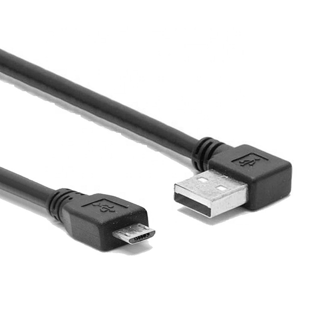 90 Degree Right Angle USB 2.0 a Male to Micro 5pin Cable Both Data and Charging for Android
