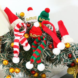 Mini écharpe <span class=keywords><strong>de</strong></span> Noël, chapeau, vêtements <span class=keywords><strong>de</strong></span> poupée, accessoire <span class=keywords><strong>miniature</strong></span>, ornement <span class=keywords><strong>de</strong></span> fête, bonnets tricotés, arbre, 100 pièces - Product Image 2