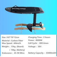 Fibre de carbone 8KW personnalisable batterie supplémentaire E feuille E-feuille haute vitesse motorisée planche de surf électrique hydroptère pour Efoil