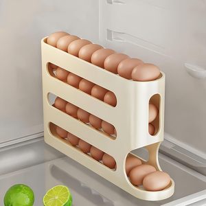 Trending Products 2026 New Arrivals 30pcs <b>Eco</b>-Friendly Electric Space Saving <b>Egg</b> Dispenser Auto Rolling <b>Egg</b> Holder for - Product Image 1