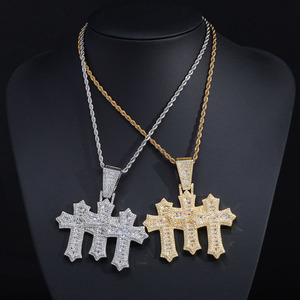 Pendentifs Ankh Baguette Hip Hop en Argent 925 Certifié GRA avec Moissanite VVS, Motif Clé de Vie Égyptienne, Effet Givré Bling, Vente en Gros B2B - Product Image 1