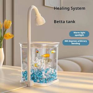 Modern 5W Power LED Lighting Plastic <strong>Acrylic</strong> <strong>Rectangular</strong> Mini Desktop Fish Tank Eco-friendly Beautiful Home <strong>Aquarium</strong> Accessory - Product Image 3