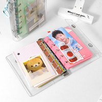 Reliure PVC scintillante multi-tailles A5/A6/A7/A8/M5 avec 2 boucles, design transparent, 6 anneaux, pour agenda et carnet de notes