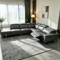 L-vormige modulaire lederen moderne relaxfauteuil set woonkamermeubilair luxe bank sectioneel