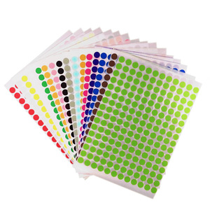 Etiqueta de codificación de colores, pegatinas redondas grabables coloridas, etiquetas de puntos adhesivos circulares - Product Image 2