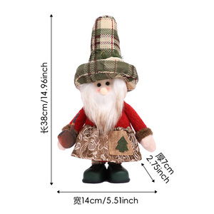 Lot de jouets en peluche mignons Bonhomme de neige et renne, avec chapeau haut, pour décoration de Noël à suspendre à l'arbre et à la maison, fournitures de décoration intérieure de Noël - Product Image 1