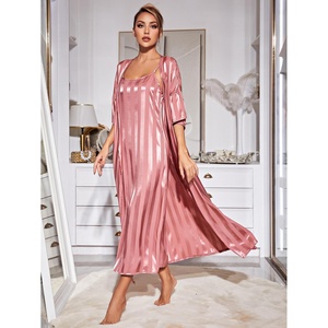 Pijama Longo Quimono Robe Com Vestido De Seda De Gelo Pijama De Alta Qualidade Do Sono <span class=keywords><strong>Ware</strong></span> - Product Image 2
