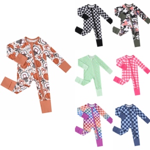 Bamboe babykleding groothandel op maat geruite gestreepte ademende milieuvriendelijke one-stop babyshop service - Product Image 1