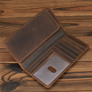 Custom Logo Vintage Top Layer <strong>Credit</strong> <strong>Cards</strong> <strong>Wallet</strong> Long Type Crazy Horse Genuine Leather <strong>Men</strong> <strong>Wallet</strong> - Product Image 5