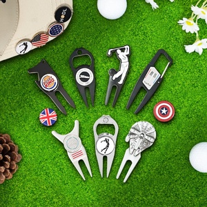 Vente en gros d'accessoires en émail et autres produits, clip de chapeau vierge en silicone et métal, outil de réparation de divots, marqueur de balle de golf personnalisé - Product Image 1