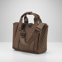 Sac fourre-tout en néoprène tissé polyvalent de haute qualité à prix d'usine, sac à main de qualité supérieure avec fermeture éclair, sac à bandoulière tissé à la main pour femme
