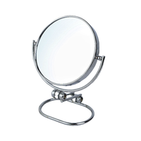 Miroir de maquillage pliable double face en verre pratique et portable de 6 pouces, adapté à la maison et aux voyages