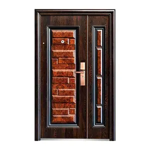 New Design Metal Steel Door Safety Front Steel Main Door Fancy Steel Security House Door For Nigeria Market