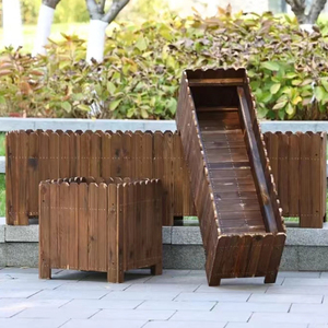 I796 Gros Antiseptique <span class=keywords><strong>Bois</strong></span> <span class=keywords><strong>Grande</strong></span> <span class=keywords><strong>Taille</strong></span> Rectangulaire Balcon Clôture Jardinière Plantes Artificielles Pot pour Décoration Extérieure - Product Image 1