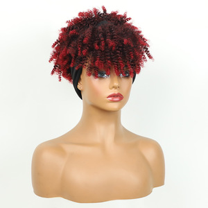 Pelucas Baisiyuan, peluca corta y rizada J299, diadema negra para mujer, cambio de peinado estilo africano, cualquier forma de rostro - Product Image 4