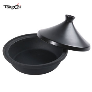 Pot <span class=keywords><strong>à</strong></span> <span class=keywords><strong>tajine</strong></span> <span class=keywords><strong>en</strong></span> <span class=keywords><strong>fonte</strong></span> de qualité commerciale avec couvercle conique, résistant <span class=keywords><strong>à</strong></span> la rouille, idéal pour les plats marocains, cuisson lente, compatible four - Product Image 1