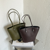 Sac à bandoulière tissé uni pour femme, avec sangle confortable, grande capacité, polyvalent, sac à main à une épaule