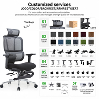 Chaise de bureau Aston Mesh+ à dossier haut, pivotante, réglable en hauteur, base chromée, accoudoirs 3D en PU, maille + mousse + PU, pour chambre et salon