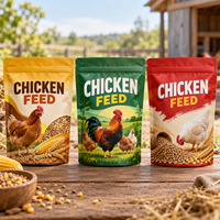 Sacs d'emballage personnalisés imprimés pour aliments pour animaux de compagnie et volailles, avec fermeture éclair refermable, pour aliments pour poulets, 250g, 500g, 1kg, 2kg