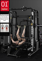 Machine Smith multifonctionnelle Équipement sportif d'haltérophilie Smith Machine Cable Crossover Fitness Gym Home