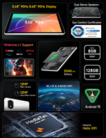Laptop Ulefone Tab A9 Pro 8.68 Pulgadas 800 X 1340 HD+ 90HZ 8GB 128GB 5040mAh 18W 300 Horas de Tiempo en Espera Tablet Android