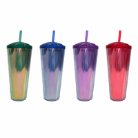 Bouteille d'eau en plastique texturé de 600 ml avec couvercle à paille rabattable, sans BPA, qualité alimentaire, double paille, tasse portable – Vente en gros