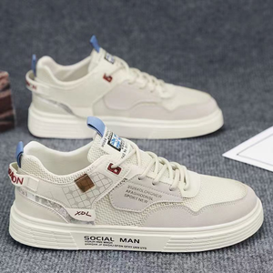 รองเท้าผ้าใบหนัง PU ทรงหุ้มข้อ ระบายอากาศได้ดี สวมใส่สบาย เหมาะสำหรับเล่นกีฬา สเก็ตบอร์ด แฟชั่นทันสมัย สำหรับผู้ชาย - Product Image 4