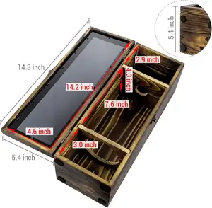 Customer repurchase wine bottle wood storage gift box to friends wood craft wine box high-grade wooden box with wine tools