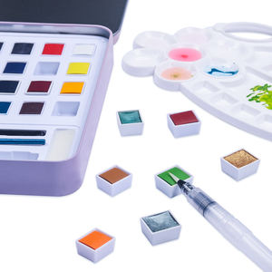 <span class=keywords><strong>Amazon</strong></span> Venta caliente agua sólida pintura pastel de 48 colores en <span class=keywords><strong>caja</strong></span> de lata - Product Image 2