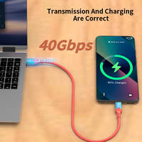 Kabel Data USB 4 kompatibel dengan transmisi Tipe C Dual 8K 40Gbps PD240W untuk iPhone 15 dan kabel Printer USB4