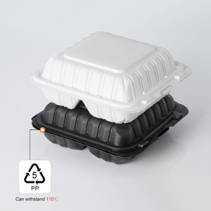 Lò vi sóng an toàn dùng một lần 9x9 Take-Away đồ ăn bản lề nhà hàng container để đi Hộp Ăn Trưa hộp cho carryout - Product Image 4