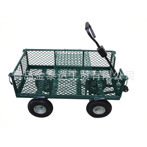 Chariot de jardin robuste à quatre roues en fer TC1840A Vert Durable - Product Image 1